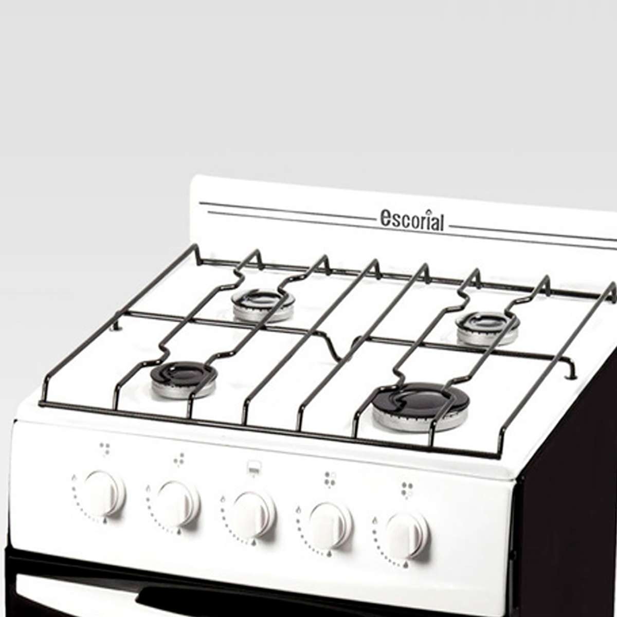 Cocina Escorial Palace Cristal A Gas Natural 4 Hornallas Blanca 220v Puerta Con Visor 50l